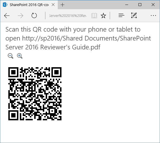 QR-code SharePoint 2016