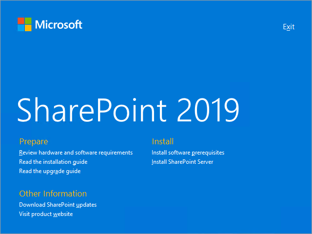 SharePoint Server 2019 Start page