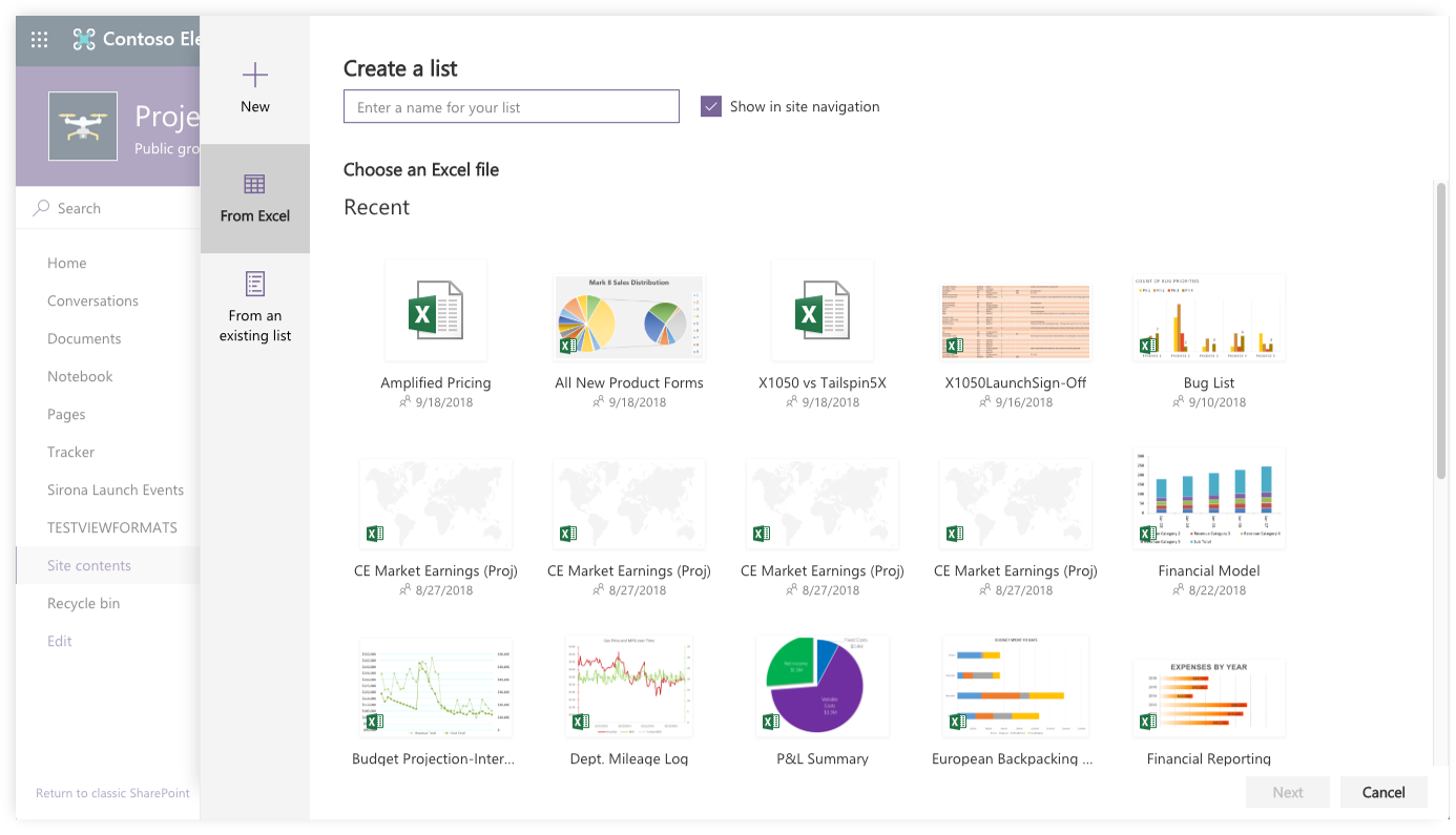 Create List from Excel