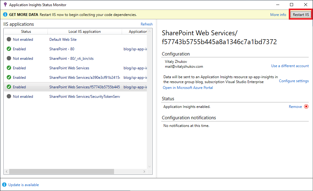 Application Insights Status Monitor