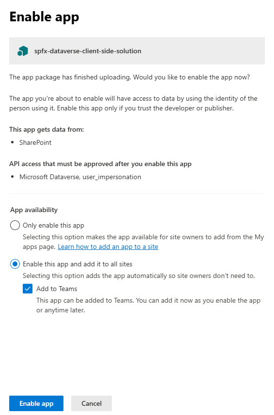 SPFx Solution Deployment